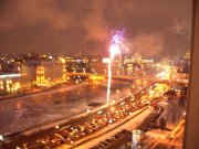 Spontanes Feuerwerk an der Moskwa