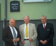 Vor dem Schachclub: Konrad Reiß, Alfred Schlya, Dr. Günter Reinemann