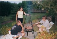 Ira and Normi at barbecue