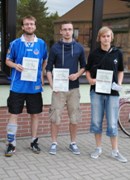 Sieger im B-Turnier Einzel: FM Volker Seifert (3.), FM Paul Hoffmann (1.) und Florian Heyder (2.)