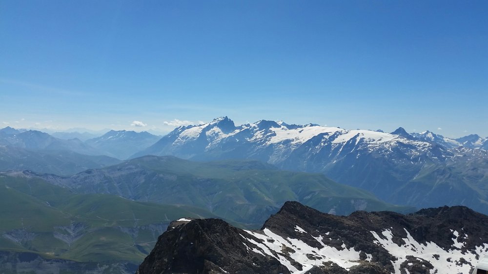 Blick vom Pic Blanc (3300m) zum Mont Blanc