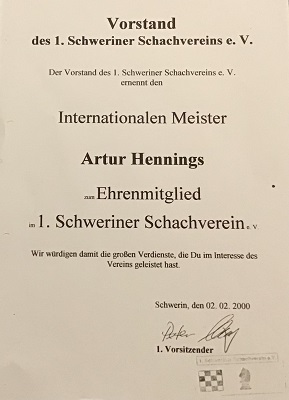 Ehrenmitgliedschaft 1. Schweriner SC