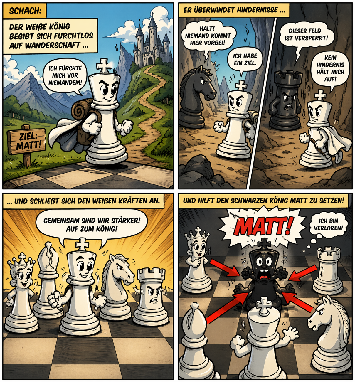 Königsmarsch im Mittelspiel Königsmarsch im Mittelspiel